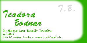 teodora bodnar business card