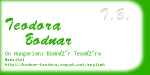 teodora bodnar business card